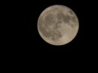 Wall Mural - full moon seen with telescope