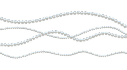 Wall Mural - Pearls. Beads. Necklace. Jewelry. Beautiful vector background. Decoration made of pearls. Garland.