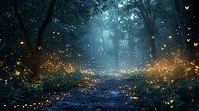 A Magical Forest Scene With Fireflies, Conveying The Enchantment Of A Secret Rendezvous