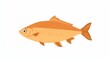 Yellow sea fish cartoon illustration isolated on white background.
