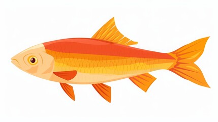 Wall Mural - Yellow sea fish cartoon illustration isolated on white background.