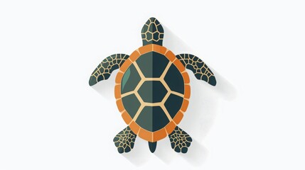 Wall Mural - Cartoon sea turtle.