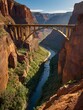 New Free Photo Bridge under construction in a canyon, Bridge under construction in a canyon HD Background