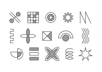 Wall Mural - geometric line elements set. grids and envelope. ui and ux design. minimalistic creativity and art. 