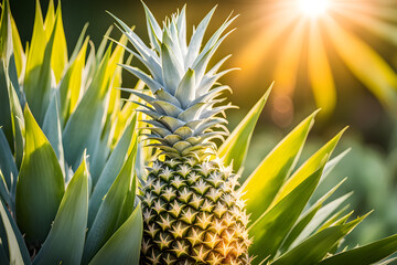 growing pineapple fruit in the garden