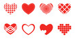 © natia - Red simple heart icon vector set