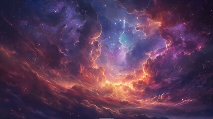 Wall Mural - cosmos wallpaper, soft focus romanticism, charming and dreamlike. vibrant and colorful