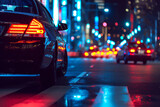 Fototapeta  - city street by night, AI generated