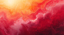 A Marble Slab With An Abstract Painting In Shades Of Red And Pink, Resembling A Vibrant Sunset. 