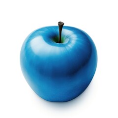 Wall Mural - Blue apple isolated on white background