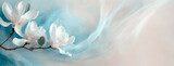 Fototapeta Fototapeta w kwiaty na ścianę - Tapeta, kwiaty wiosenne, biała magnolia