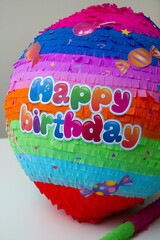 Wall Mural - round colorful piñata birthday toy