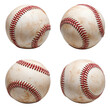 Set of baseball balls isolated on transparent background
