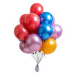 Colorful balloons bunch isolated on transparent background