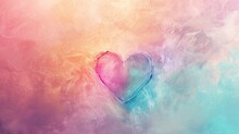  A Painting Of A Pink And Blue Heart On A Pink And Blue Background With A Pink Heart On The Left Side Of The Image And A Blue And Pink Heart On The Right Side Of The Right.