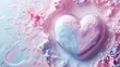 © Anna - a heart shaped object sitting on top of a pink and blue liquid covered surface in the shape of a heart on top of a white and blue and pink liquid covered surface.