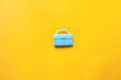 blue women's handbag, shopping accessories concept