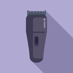 Poster - Hair trimmer icon flat vector. Fashion haircut. Boy hairstyle tool