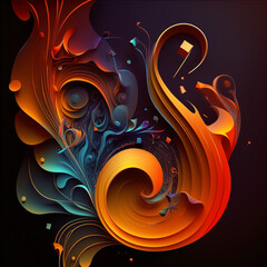 Wall Mural - modern and abstract multicolor music background