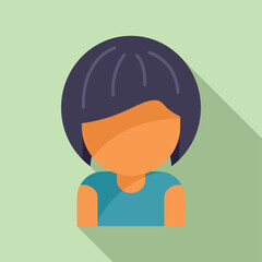 Wall Mural - Model person hair icon flat vector. Comb avatar. Lady sea female