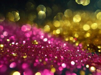 Canvas Print - Pink and golden glitter wallpaper