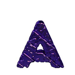 Sticker - Purple symbol made from rough diagonal blocks. view from above. letter a