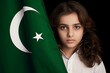 Pakistan day Resolution, national holiday, adoption of first constitution, March 23, worlds first Islamic republic, flag green and white star moon patriotic independence. banner copy space poster.