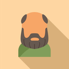 Sticker - Hand older smile beard icon flat vector. Aged mature. Model aged