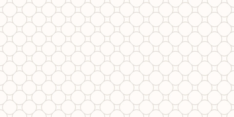 Subtle circle mesh texture. Vector minimalist seamless pattern with circular grid, thin curved lines, lattice, net. Simple geometric background. Elegant minimal light gray ornament. Repeated design