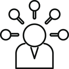 Sticker - Person case choice icon outline vector. Business data. Insight science data