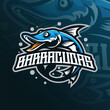 Barracuda mascot logo design vector with modern illustration concept style for badge, emblem and t shirt printing. Angry barracuda illustration.