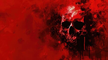 Abstract bloody horror background with a ghost's skull