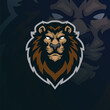 Lion mascot logo design vector with modern illustration concept style for badge, emblem and t shirt printing. Lion head illustration for sport and esport team.
