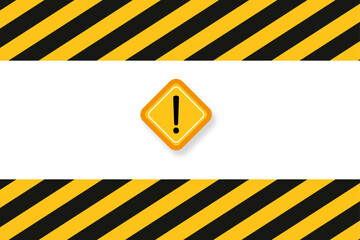 Sticker - yellow warning with black stripes background