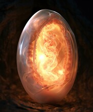 An Egg With A Glowing Light Inside. Generative AI.