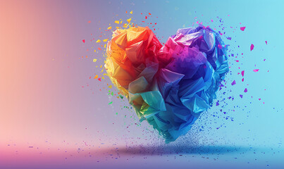 Wall Mural - A graphic heart with rainbow colors, LGBTQ, pride	
