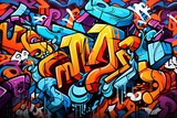 Fototapeta Młodzieżowe - Vibrant Graffiti Shapes and Lines Wallpaper, Abstract Graffiti Wallpaper, Graffiti Background, AI Generative