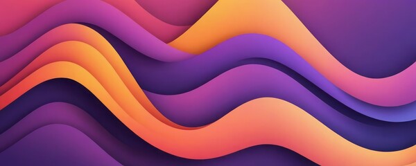 Wall Mural - Waved Shapes in Purple Papaya whip