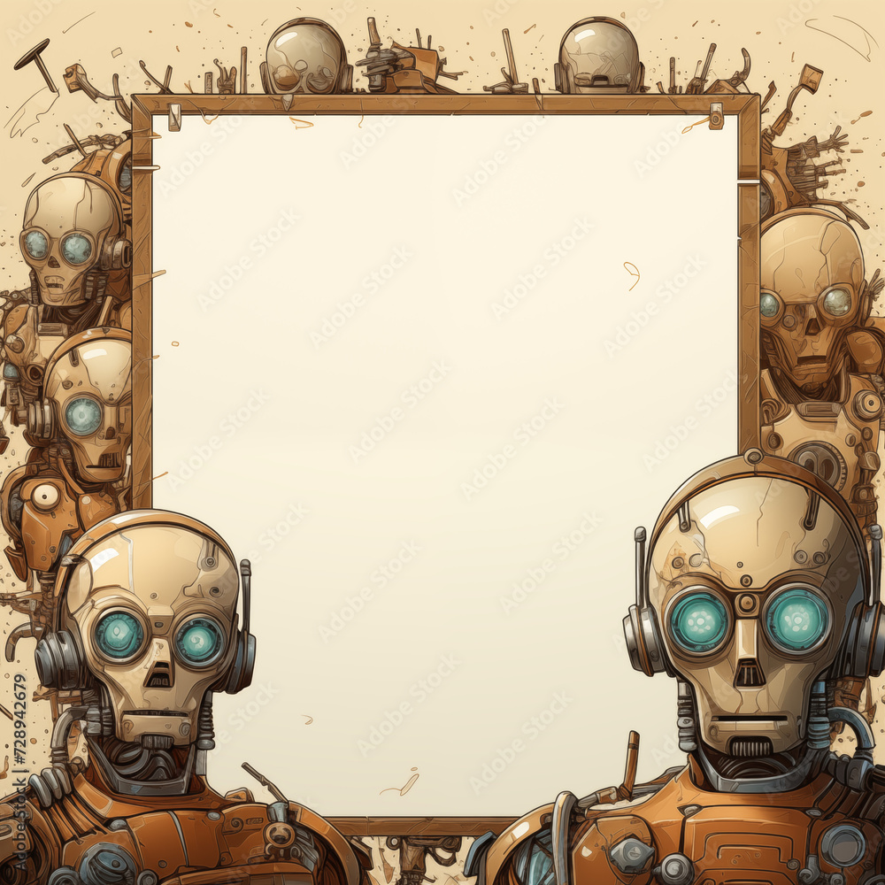 future robot frame border design with some blank space Stock Photo ...