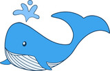 Fototapeta Motyle - blue whale vector illustration