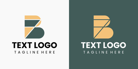 B7 logotype design vintage style vector