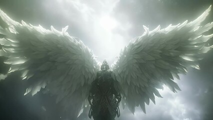 Wall Mural - this angels wings are a testament to their mastery of both the physical and magical realms adorned w