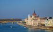 Hungarian Parliament Buildings Orszaghaz Building Danube River in Cityscape