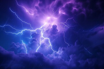 Wall Mural - Dramatic 3d rendering of a lightning strike Capturing the powerful and electrifying essence of a thunderstorm