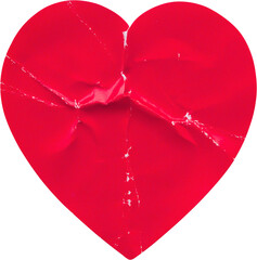 Wall Mural - red color heart shape sticker isolated on white background