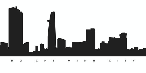 Wall Mural - Ho chi minh city skyline silhouette