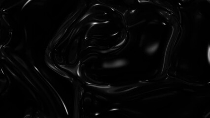 Wall Mural - Slow motion of a liquid black mixture of oil.