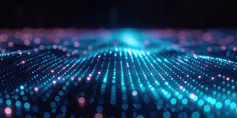 3d abstract dots representing digital binary data. Concept for big data, deep machine learning, artificial intelligence, business technology background. virtualization, futuristic,	