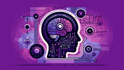 Canvas Print - Concept flat vector illustration of artificial intelligence.