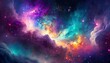 background with space, Colorful space galaxy cloud nebula. Stary night cosmos. Universe science astronomy. Supernova background wallpaper, Ai Generate